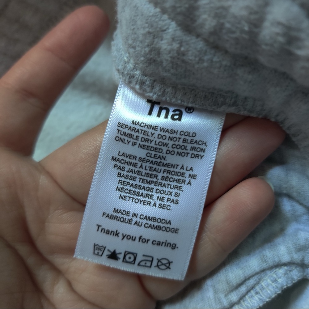 TNA Aritzia Cozy AF Gray Fleece Sweatpants Wide Leg - Picture 5 of 7